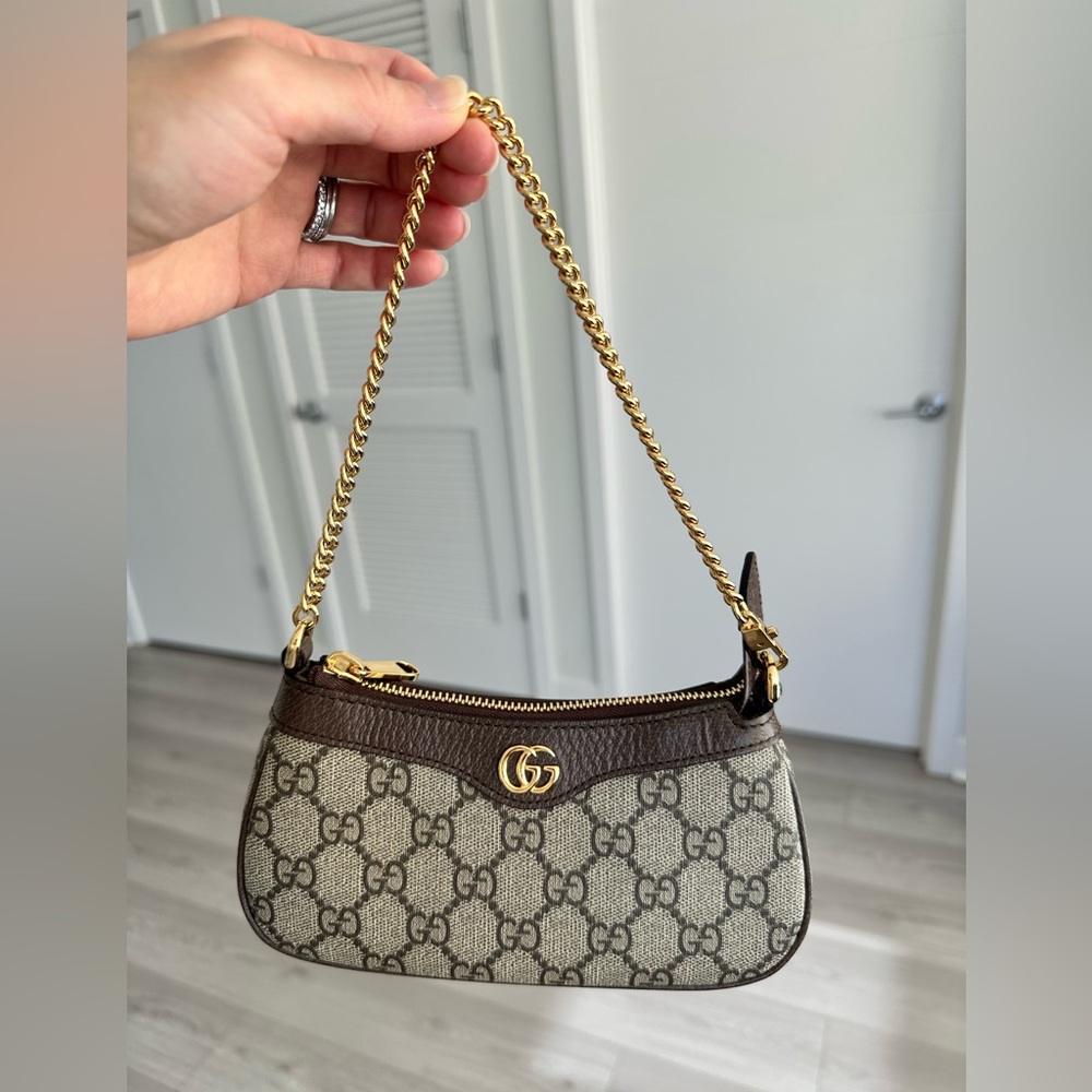 NWT Gucci Ophidia Mini Bag Beige and Ebony Supreme